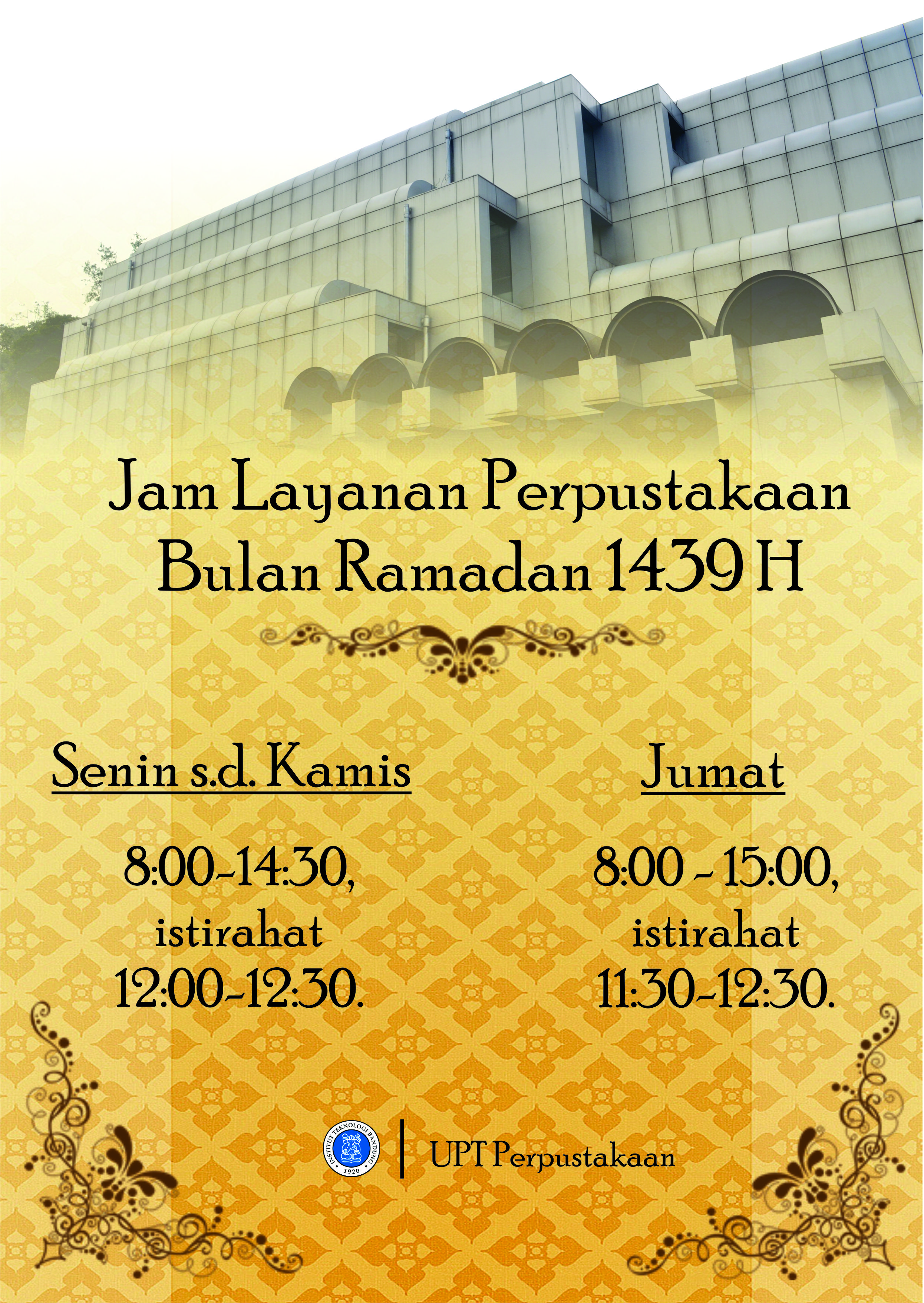 Jam Layanan Perpustakaan Bulan Ramadan 1439 H
