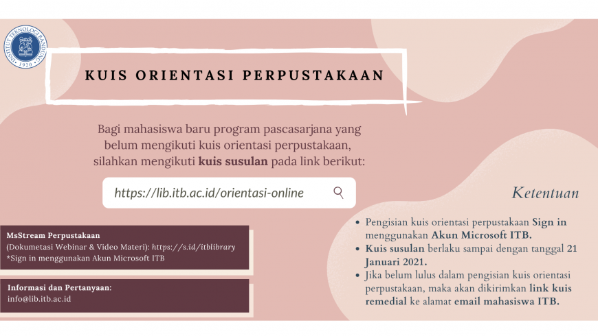 KUIS ORIENTASI PERPUSTAKAAN
