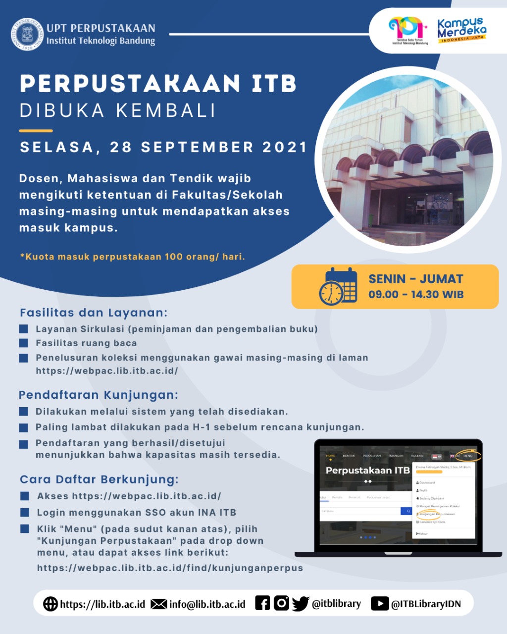 PERPUSTAKAAN ITB DIBUKA KEMBALI