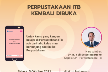 Instagram Live Session: Perpustakaan ITB Kembali Dibuka