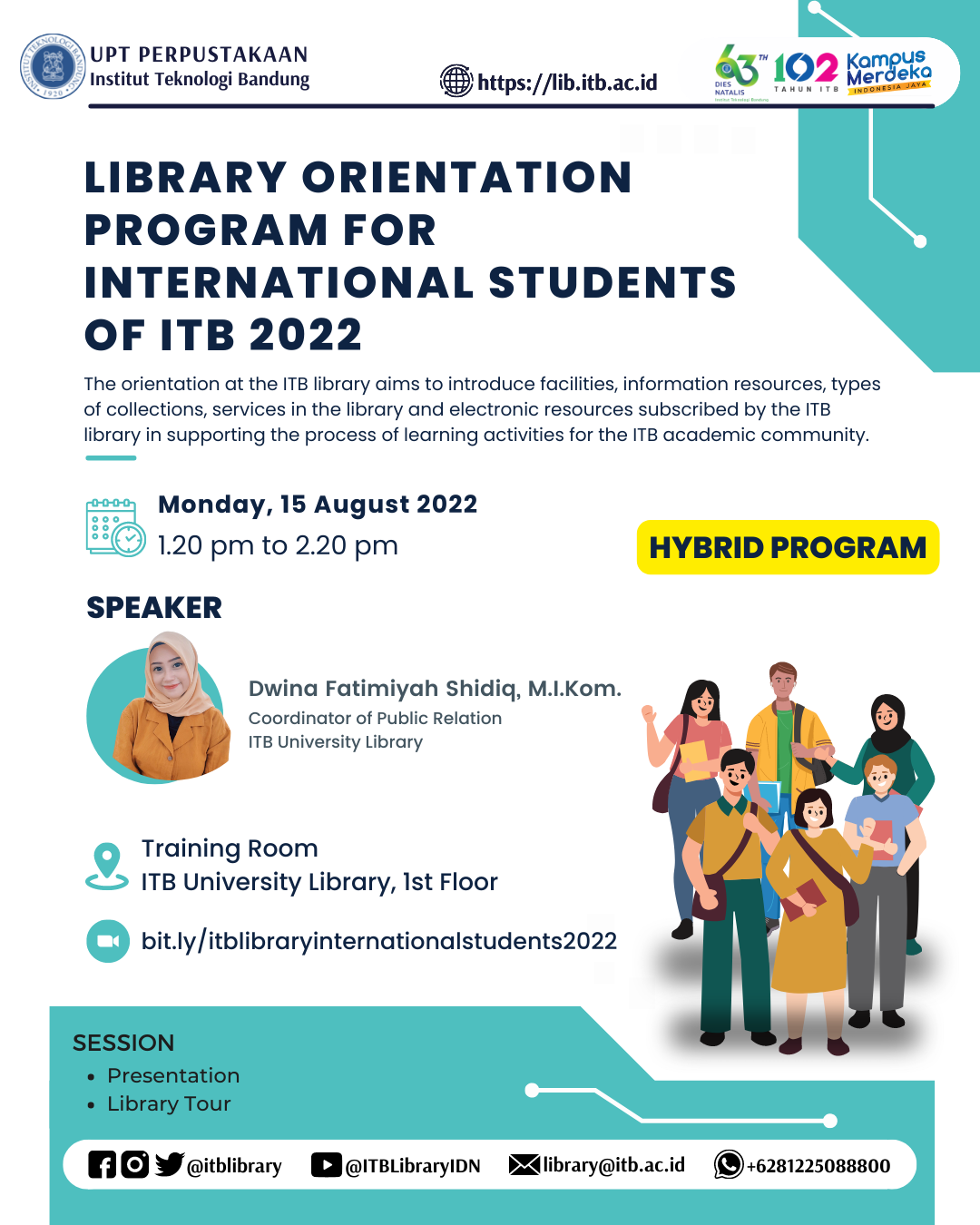 Orientasi Perpustakaan Mahasiswa Baru Internasional ITB 2022