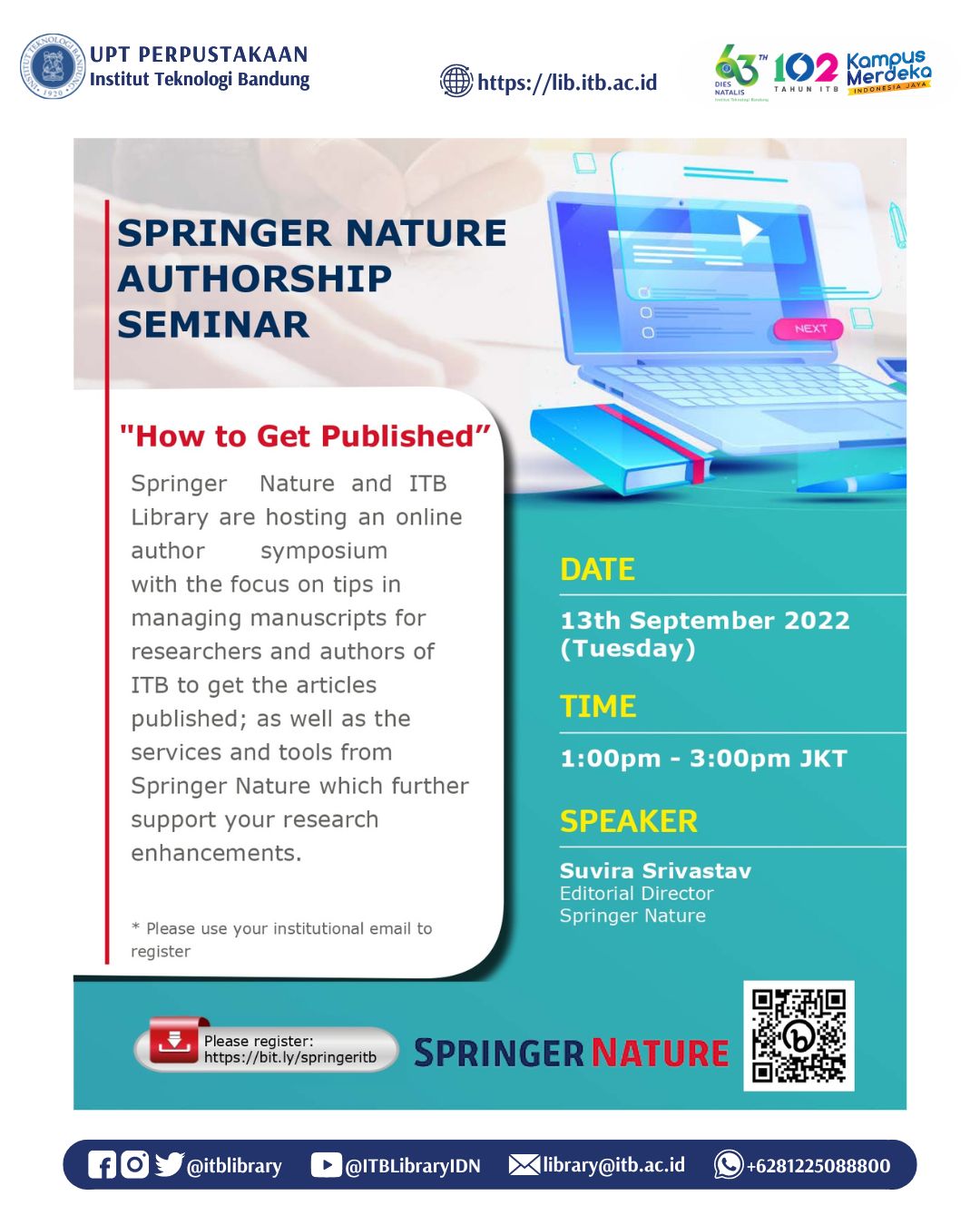 Springer Nature Authorship Seminar “How to Get Published”