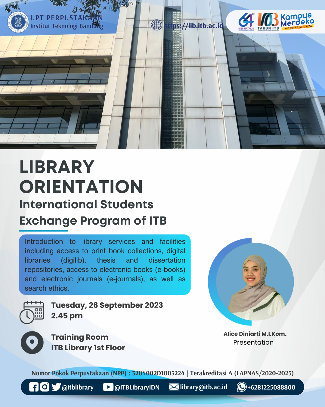 Library Orientation for International Students Exchange Program of ITB