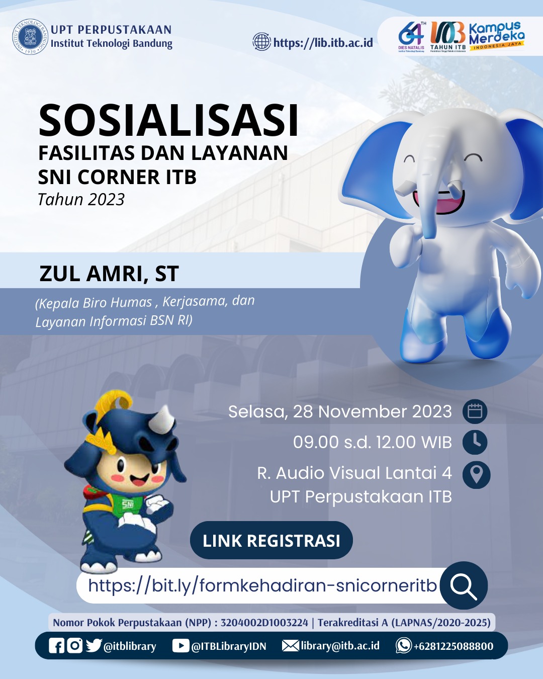 Sosialisasi Layanan Standar Nasional Indonesia (SNI) Corner ITB