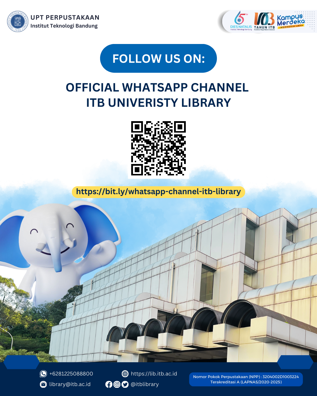 Saluran Resmi Whatsapp ITB University Library