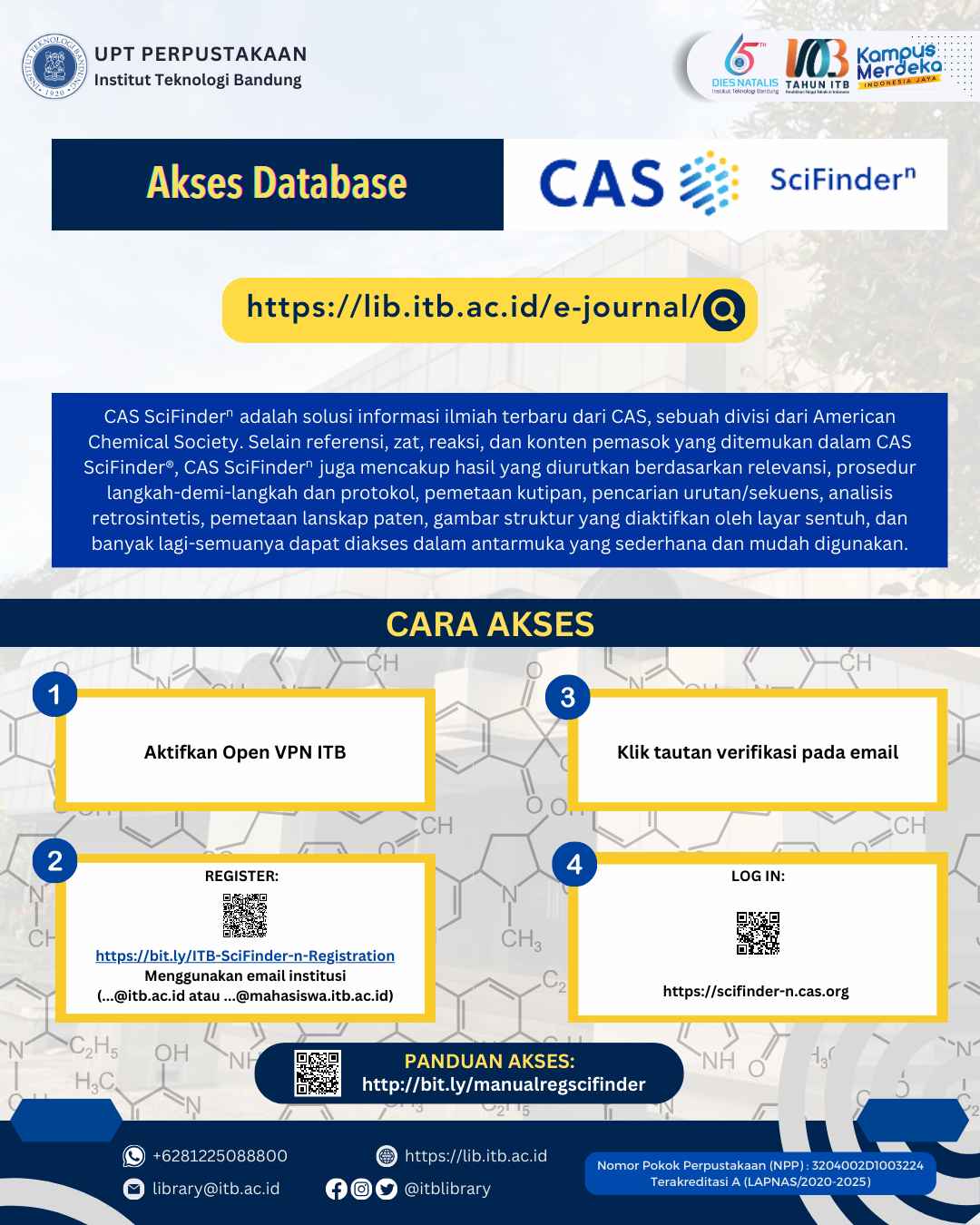 Perpustakaan ITB berlangganan akses CAS SciFinder