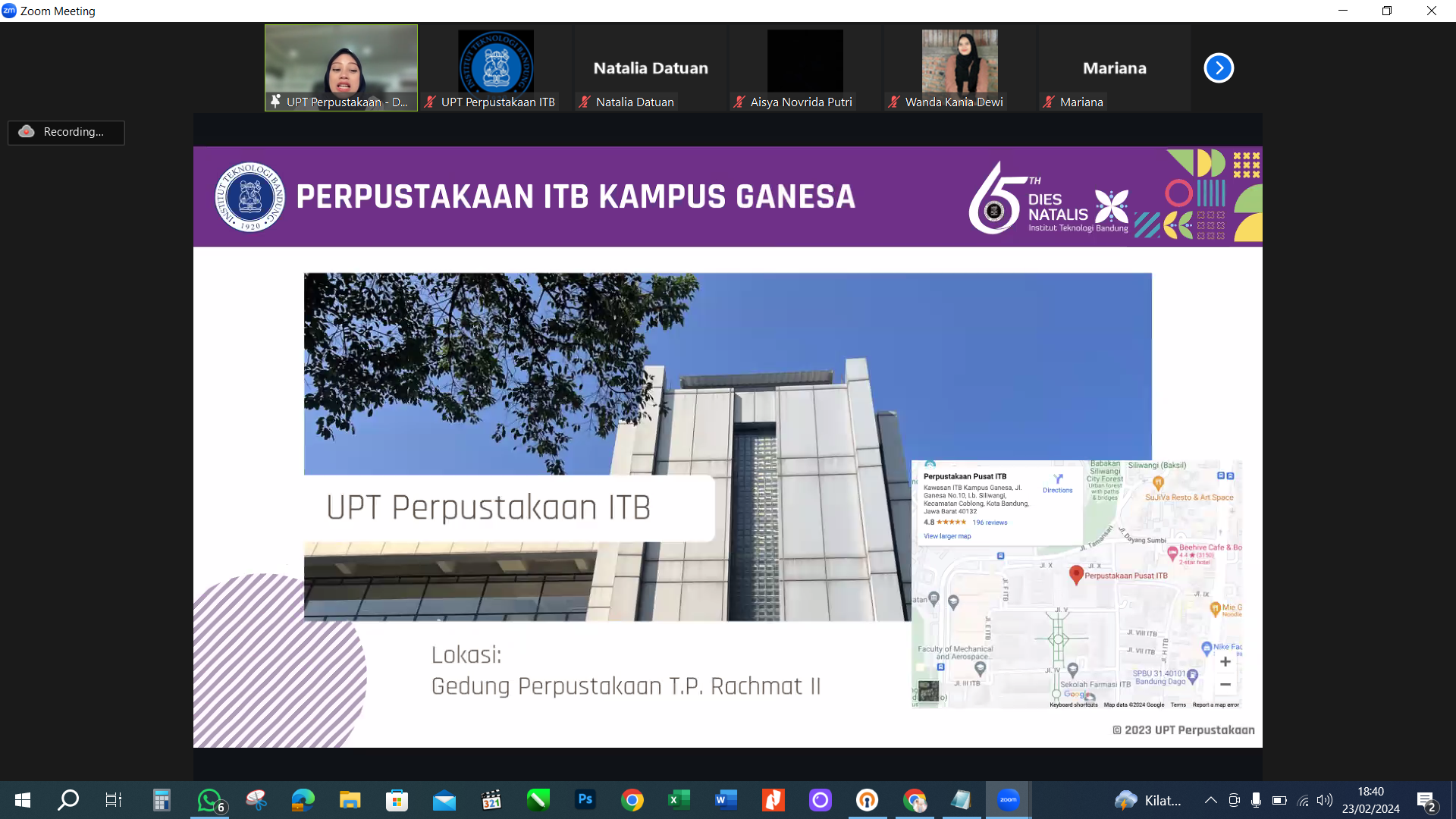 ORIENTASI PERPUSTAKAAN UNTUK MAHASISWA PROGRAM PERTUKARAN MAHASISWA MERDEKA 2023 (PMM 4 ITB)