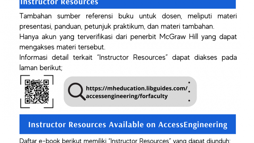 Instructor Resources pada McGraw Hill AccessEngineering