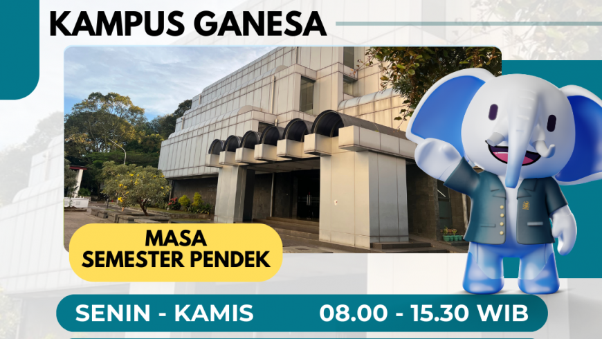 Waktu operasional layanan Perpustakaan ITB Kampus Ganesa pada masa semester pendek