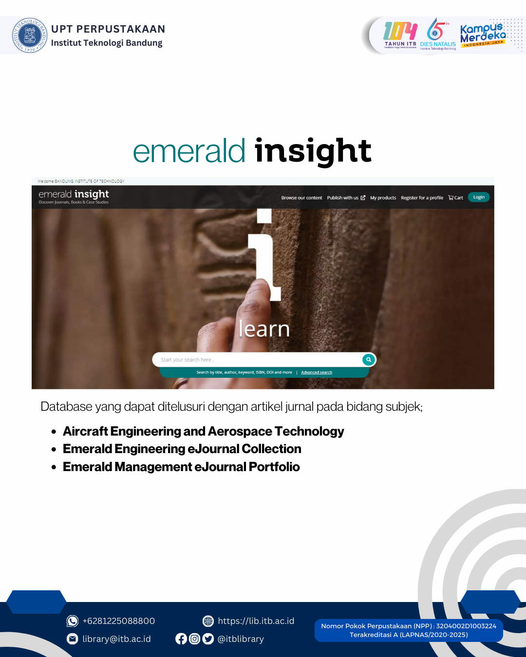 PERPUSTAKAAN ITB BERLANGGANAN AKSES Emerald