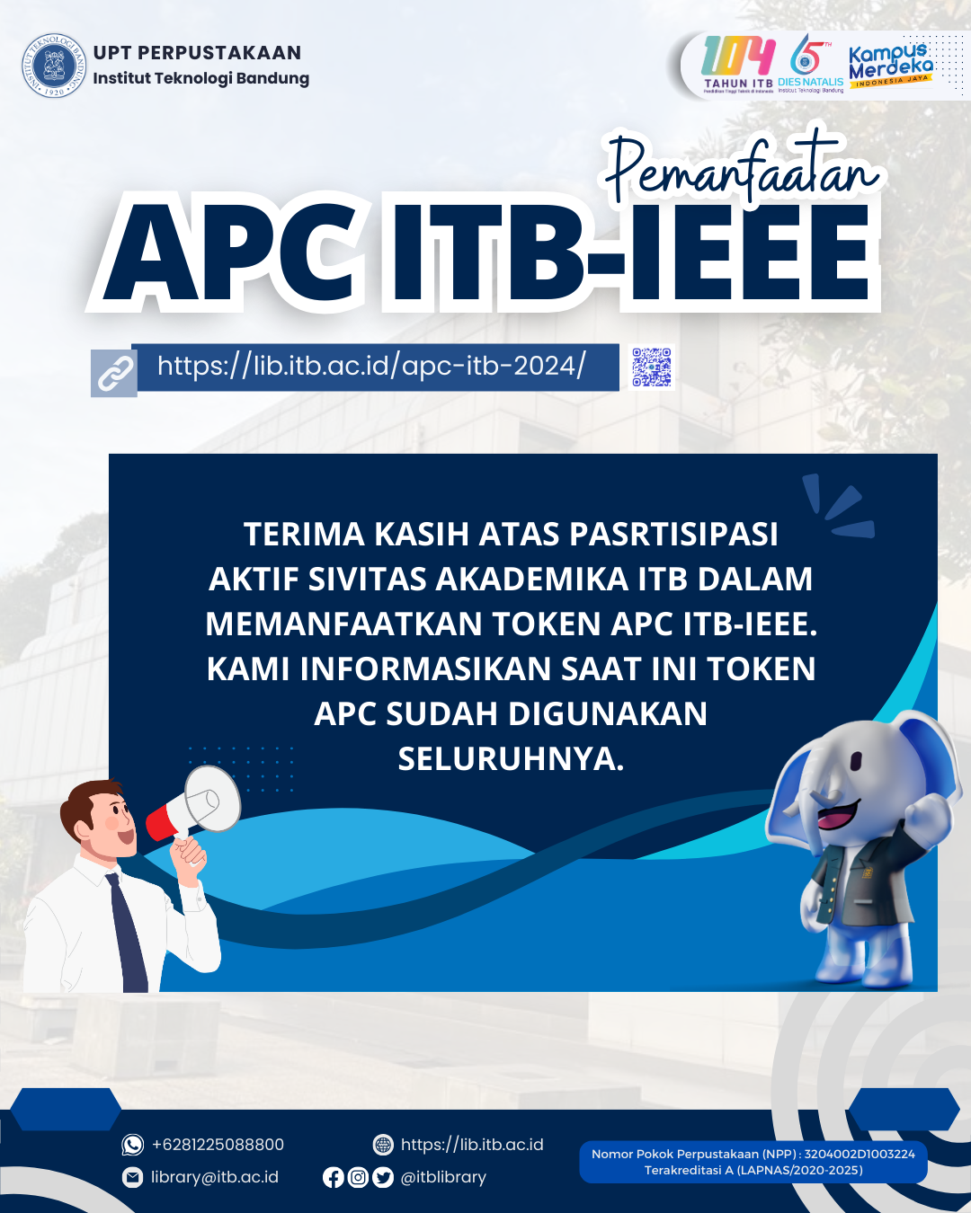 Token APC ITB – IEEE 2024 habis dimanfaatkan seluruhnya