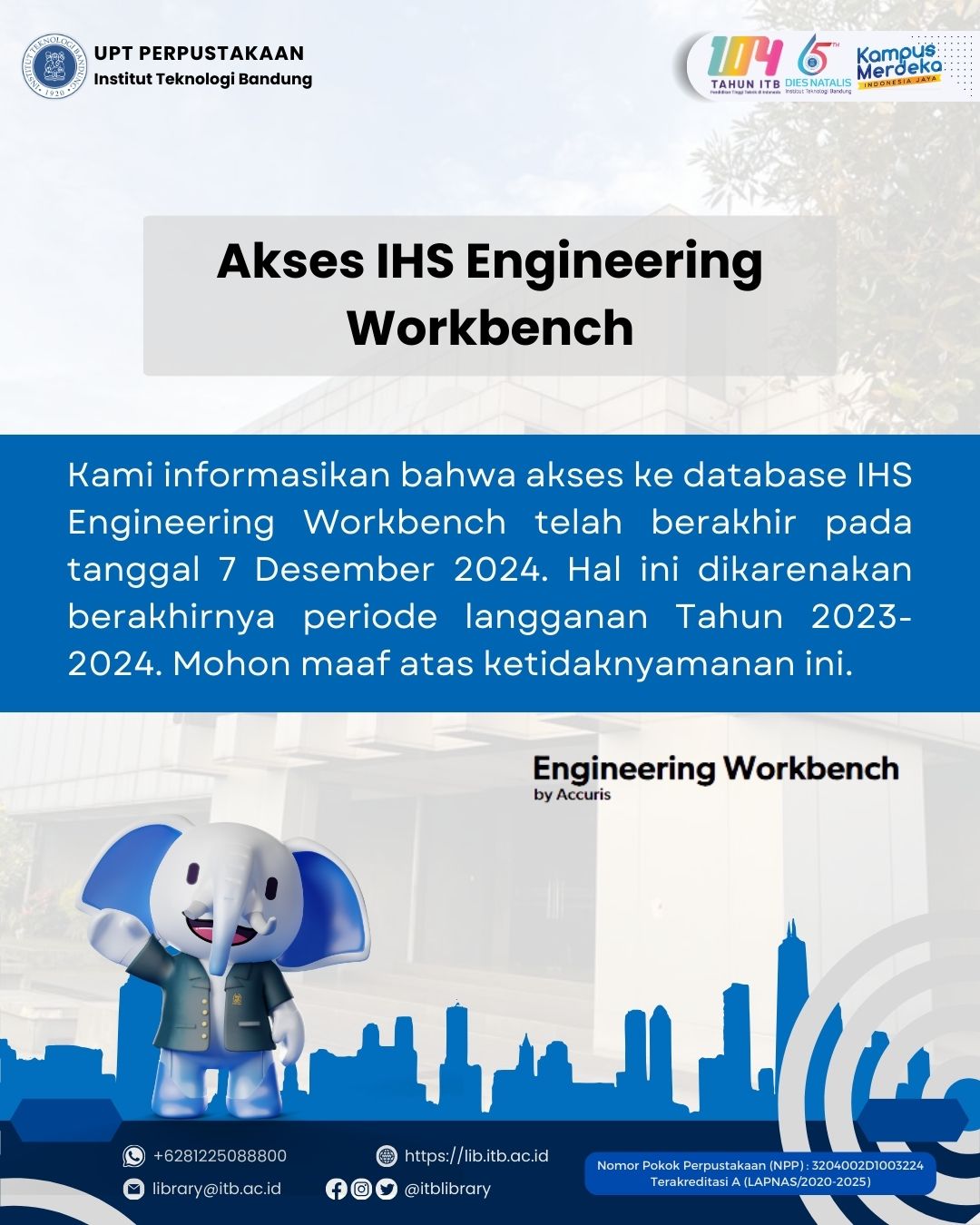 Berakhirnya Masa Langganan IHS Engineering Workbench