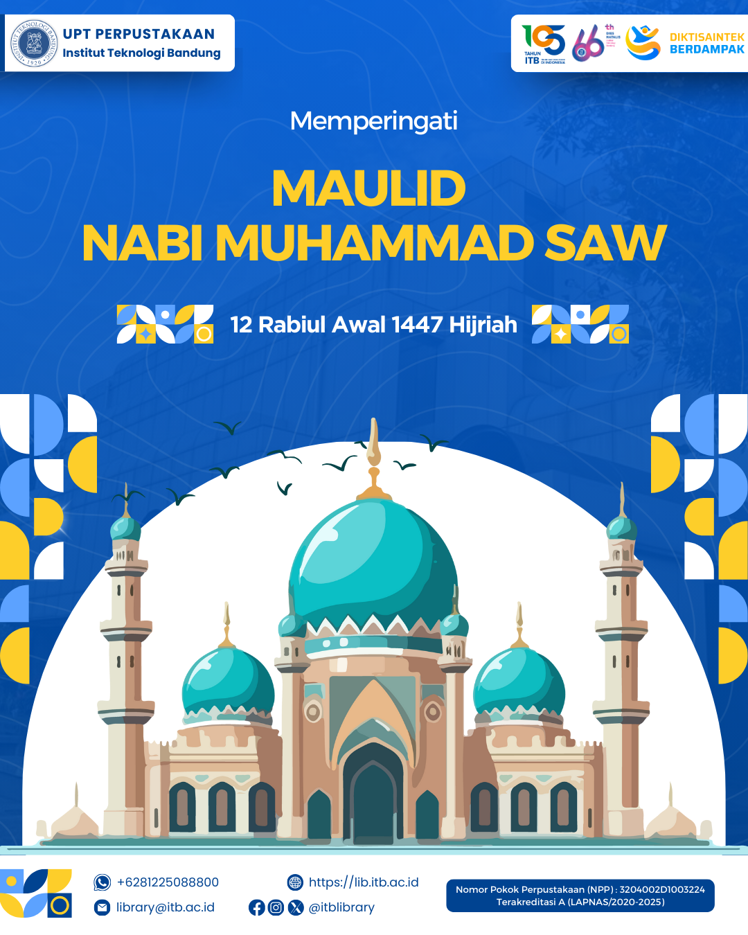 UPT Perpustakaan ITB Peringati Maulid Nabi Muhammad SAW 1447 H