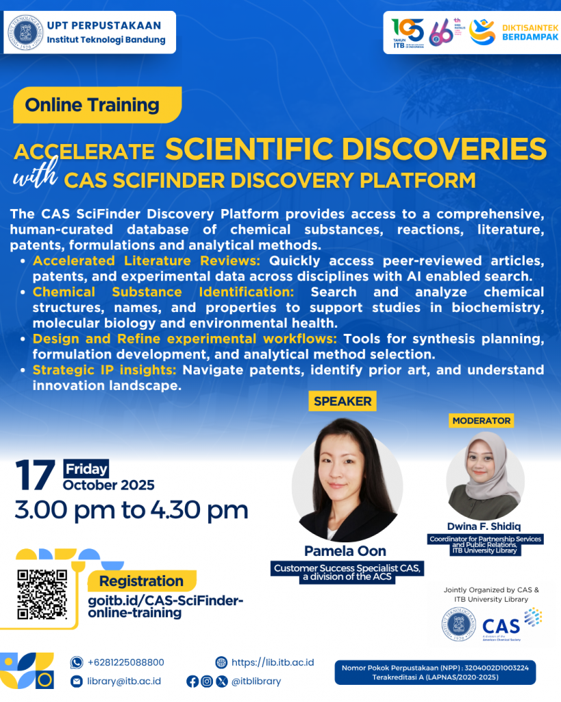 Optimalisasi Riset Akademik melalui Online Training CAS SciFinder Discovery Platform