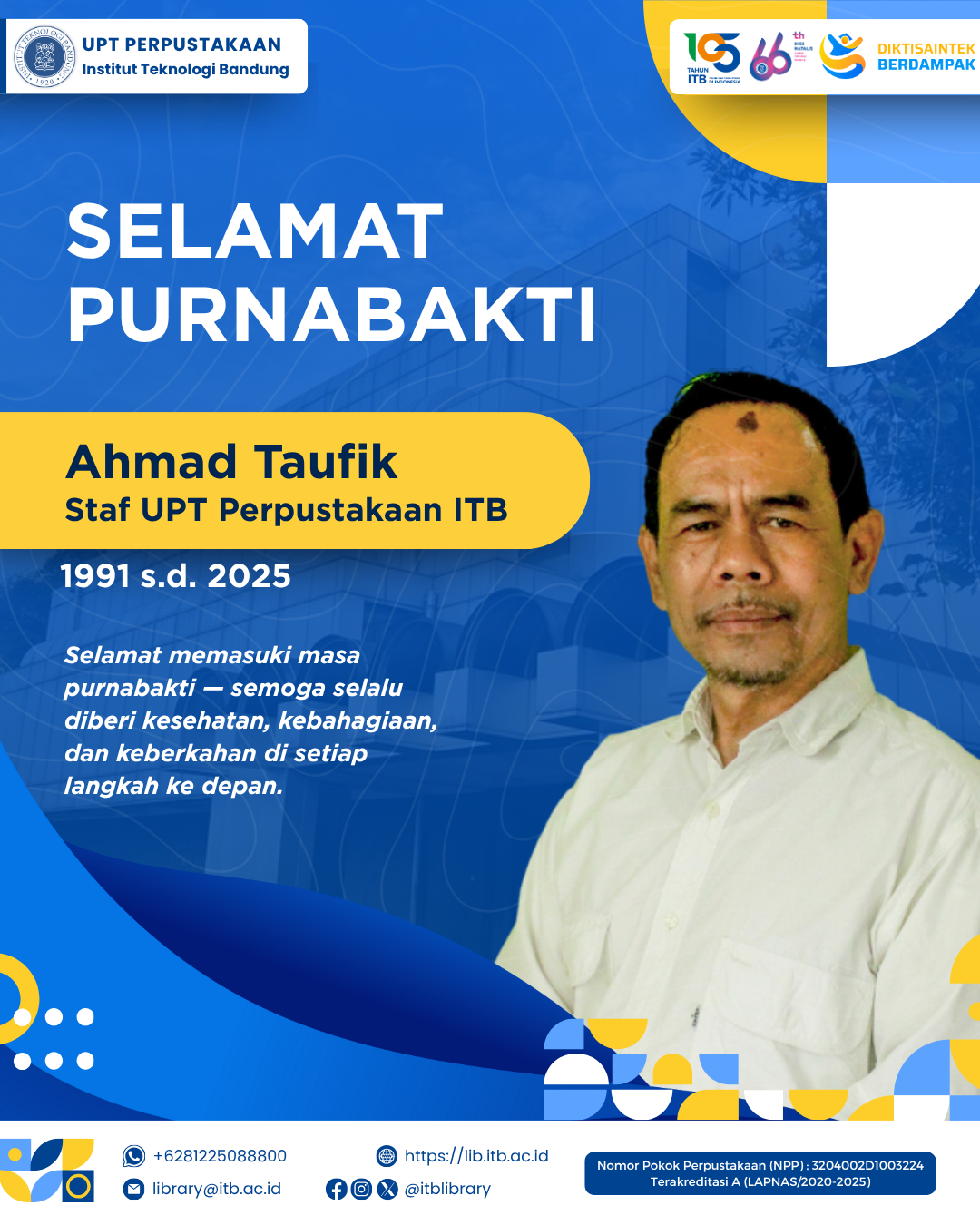Apresiasi Purnabakti Ahmad Taufik, Mengabdi di ITB Sejak 1991