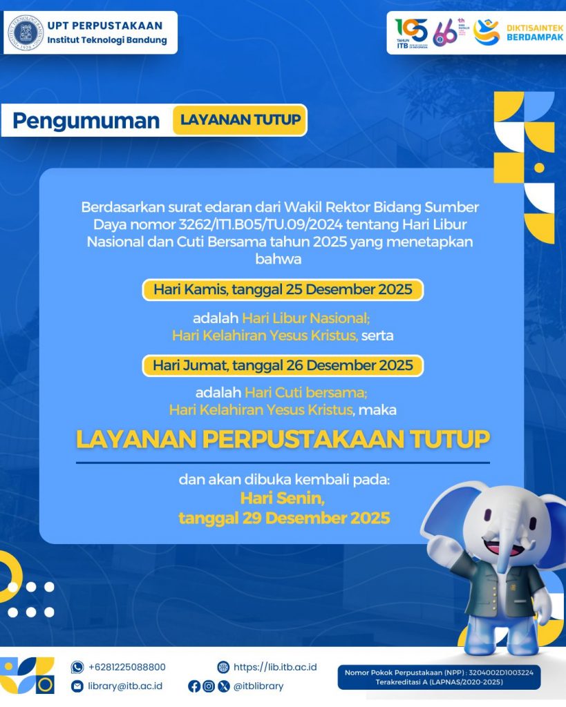 Pengumuman Layanan Tutup Perpustakaan (Hari Natal)