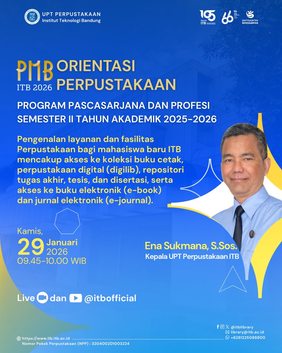 UPT Perpustakaan Ikut Serta Rangkaian PMB semester II TA 2025/2026 dalam Sesi Orientasi Perpustakaan